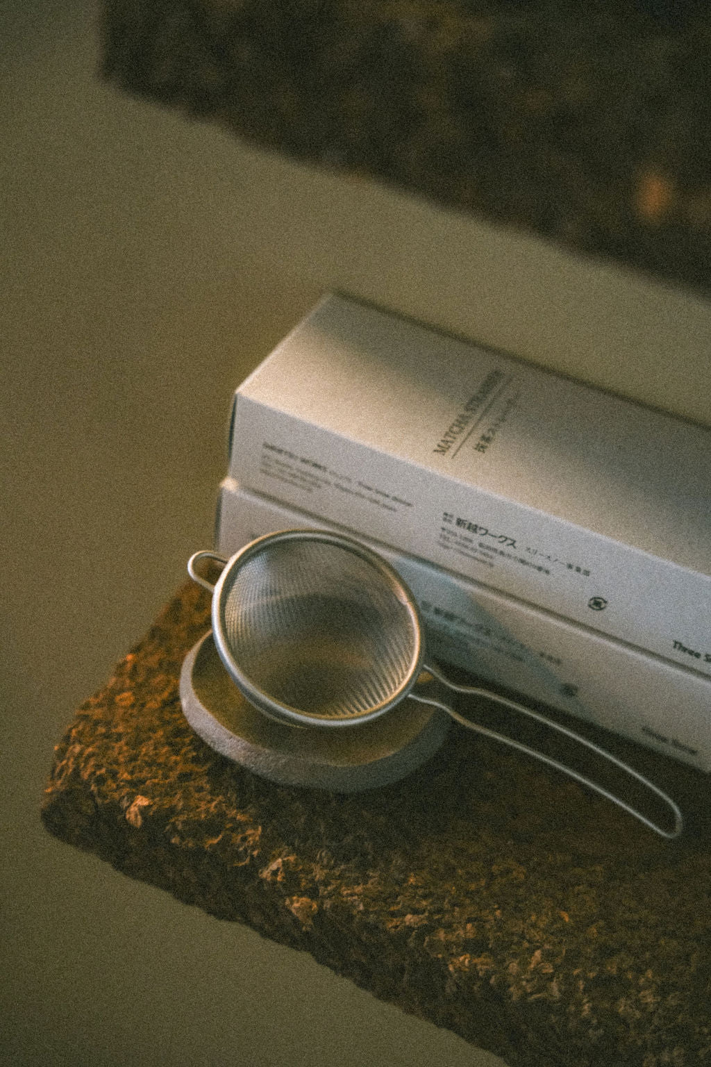 Kūkai stainless steel matcha sift, styled shot