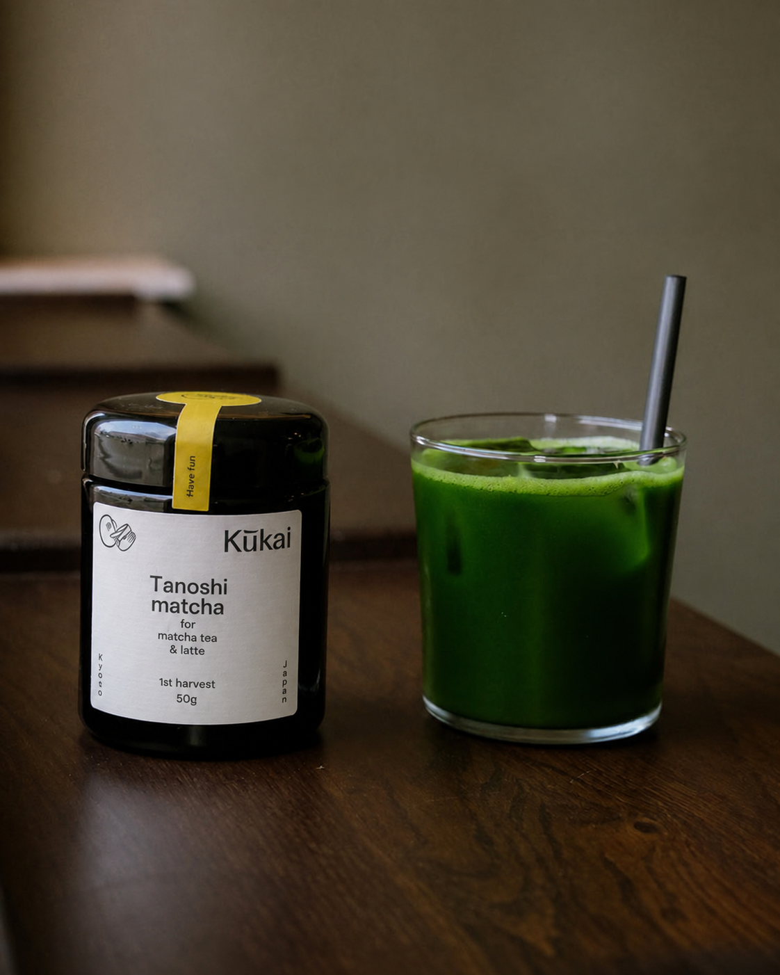 Tanoshi matcha, detail shot