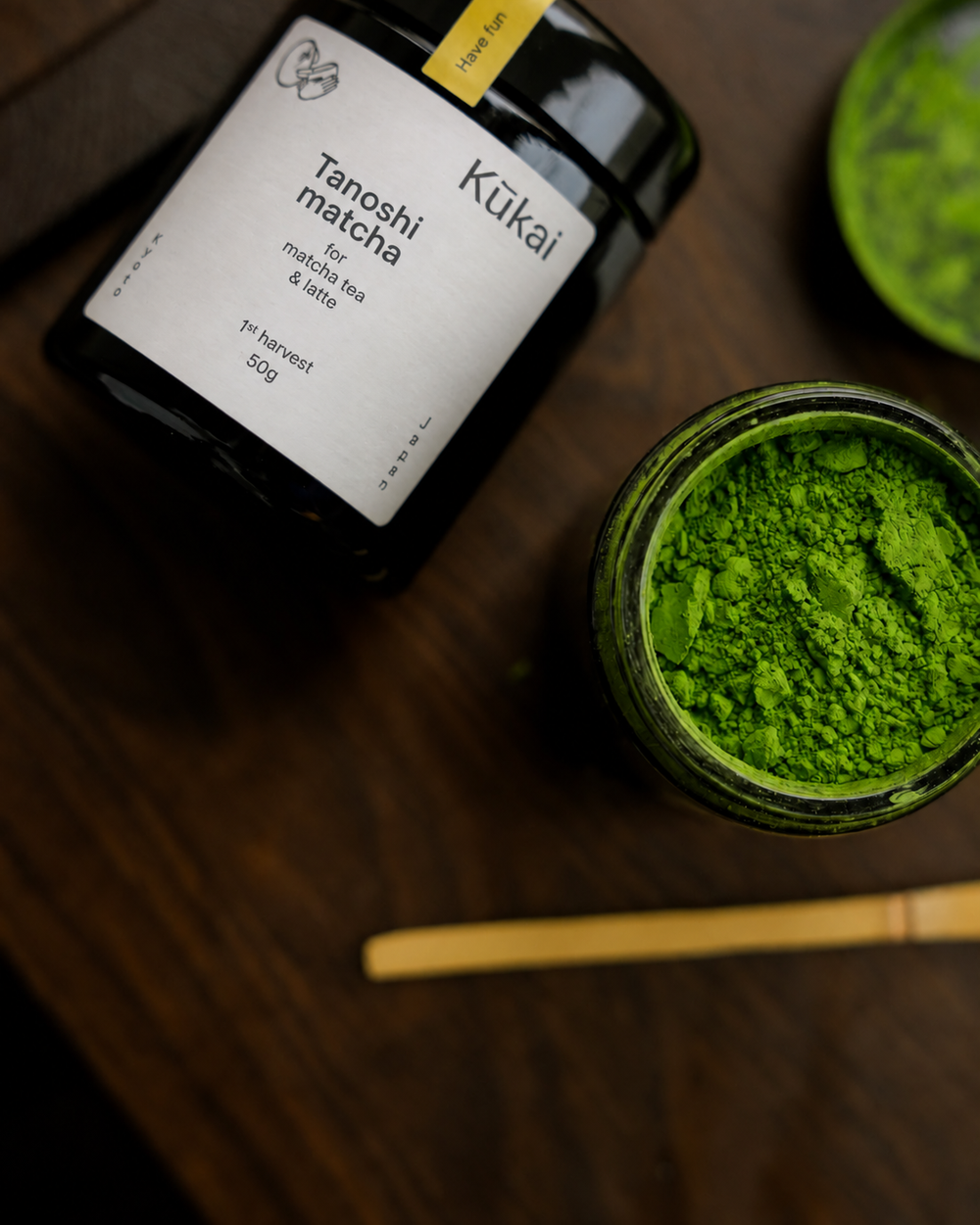 Tanoshi matcha, styled shot