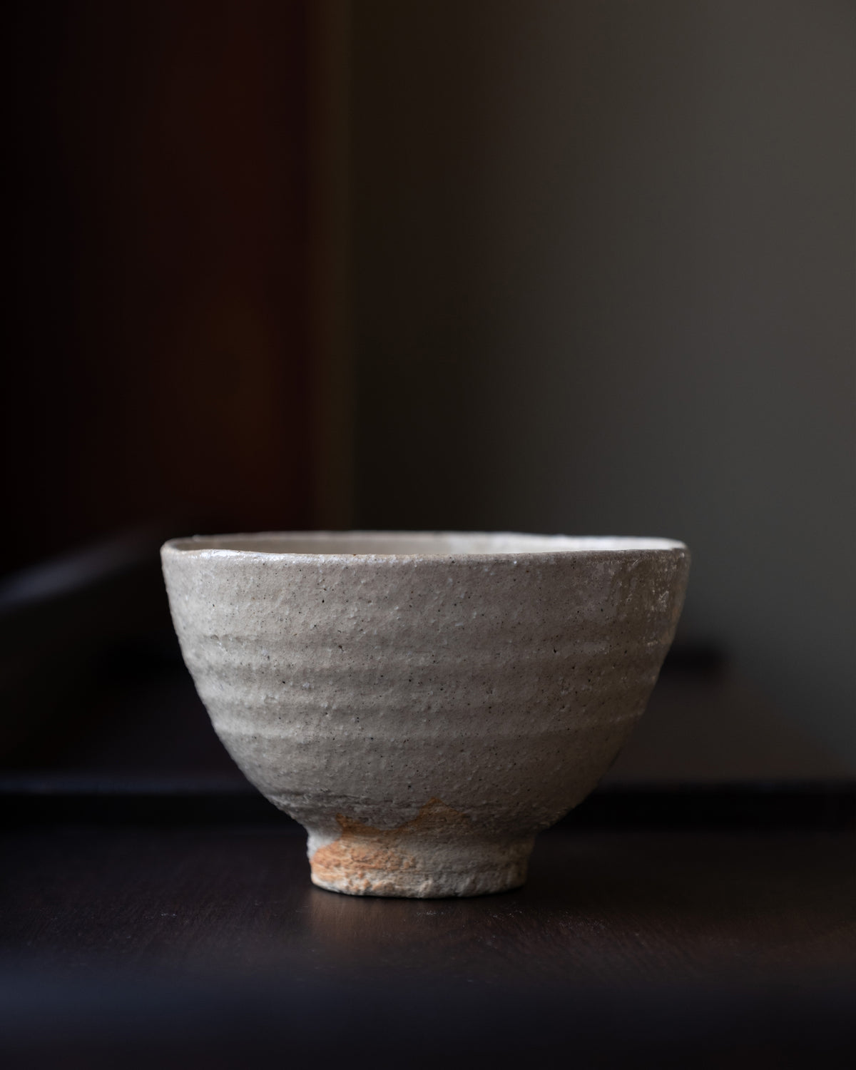 Hagi chawan by Kanzan Shinjo, bowl detail