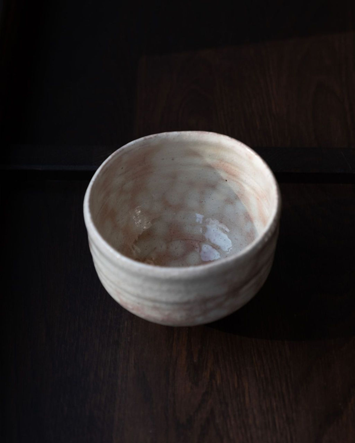 Hagi chawan by Kunisuke Nakahara, overhead view