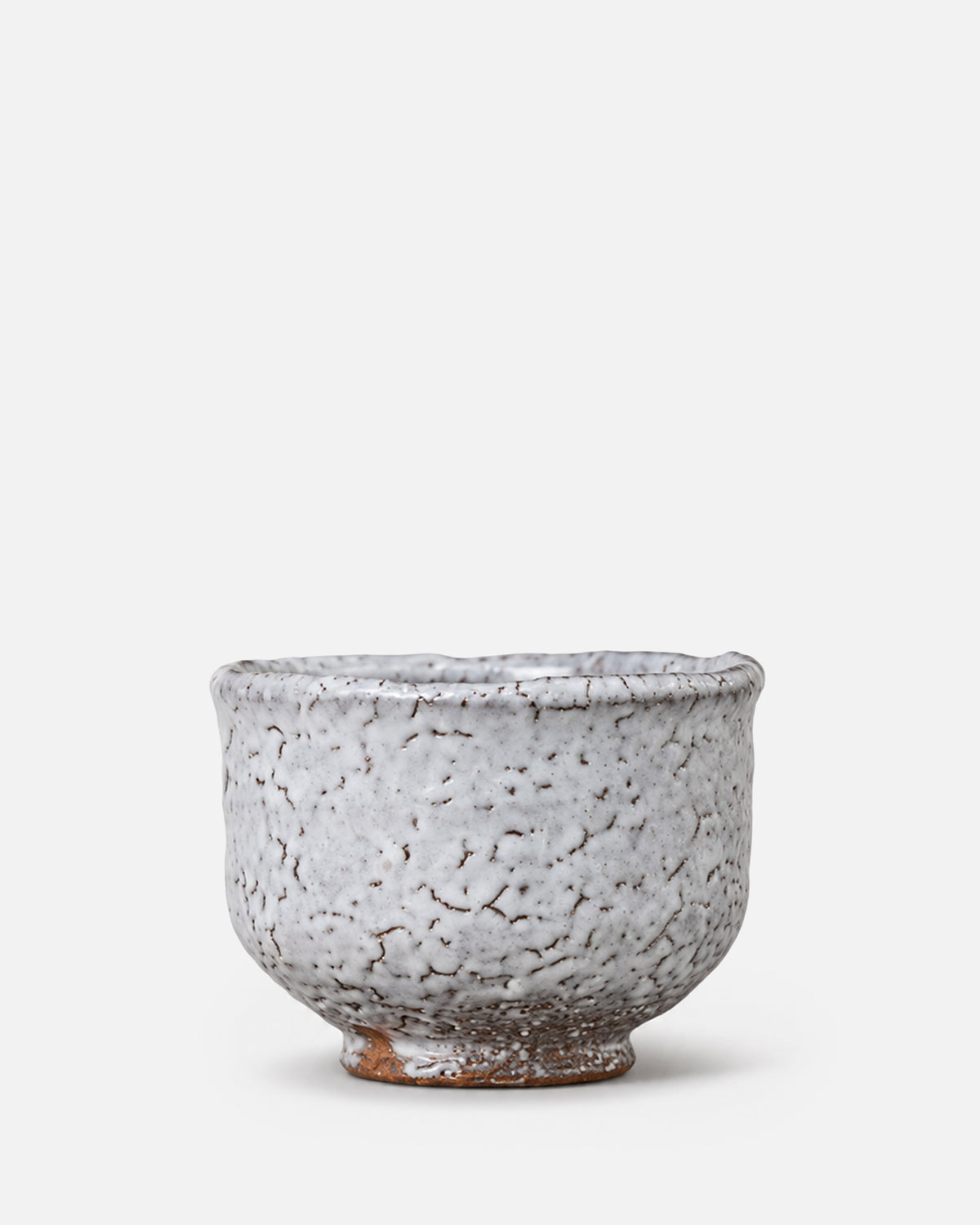 Hagi chawan by Kunisuke Nakahara, white to blue glaze